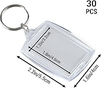 Vista 2 de IFAMIO 30 piezas de marco de fotos llavero titular de fotos llaveros de plástico transparente en blanco personalizado inserto de imagen de plástico