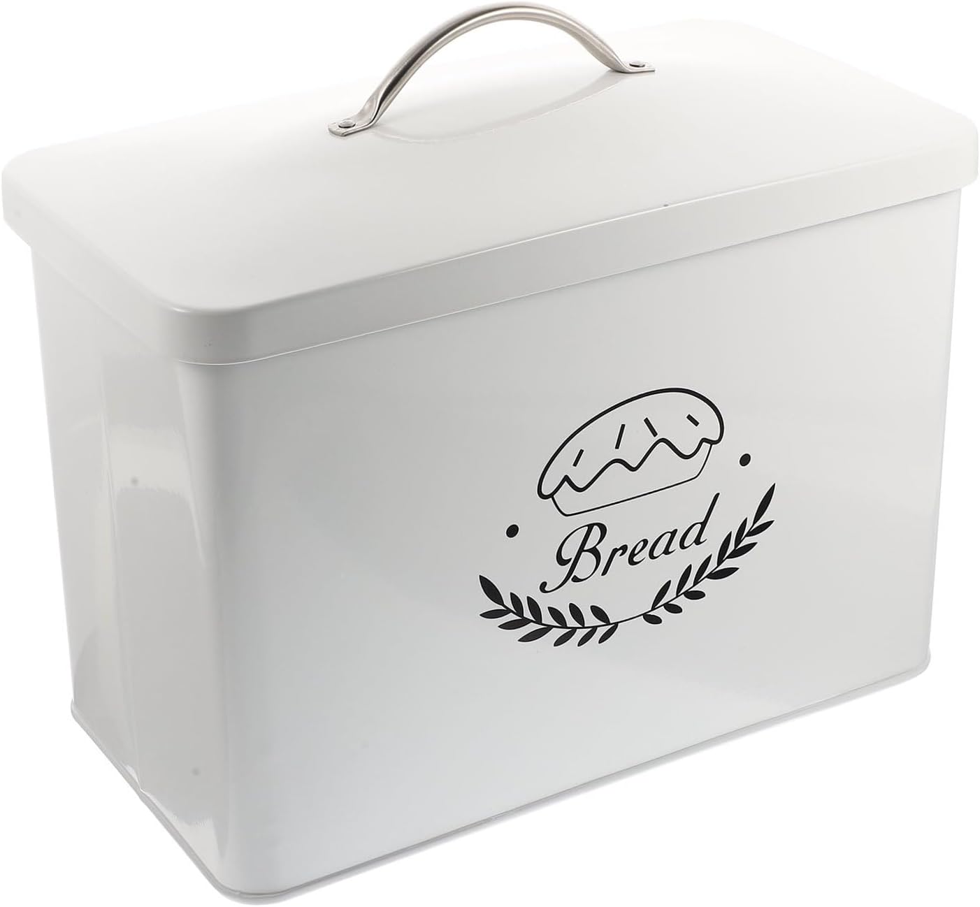 Alipis Metal Bread Box and Kitchen Storage Organizer, Rectangular Iron Bread Container with Lid, Sturdy Bakery Storage for Countertop and Pantry Use