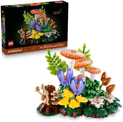 LEGO Botanicals Woodland Mushrooms - Building Set for Adults, Age...