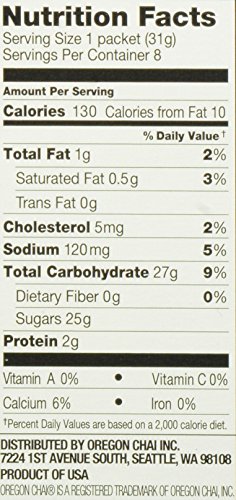 Oregon Chai Original Chai Tea Latte Single Serve Powdered Mix, 8 Count (Pack of 2)