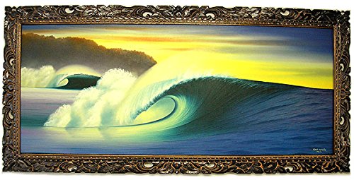 Amazon.co.jp: バリアート絵画 特大 横 『Big Wave in Sunse
