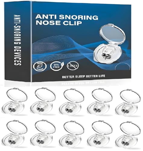 Image of Magnetic Nasal Clips for Breathing | Anti Snoring Nose Clips | Skin Safe Sleep Nasal Clips | Nasal Dilators For Breathing | Instant Releif From Snoring | Snore Stopper | Anti Snoring Nose Clips | Anti Snoring Devices For Men /Women | Boost Oxygen Intake | Snoring Stopper For Men /Women | (Pack of 10)