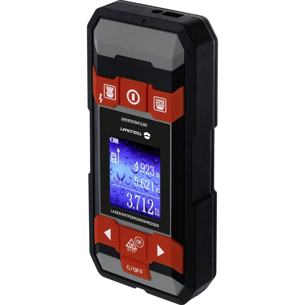 TOOLCRAFT Ortungsgerät inkl. Laser-Entfernungsmesser LDM D30 TO-6994572 Geeignet für Nicht eisenhaltiges Metall, spannu