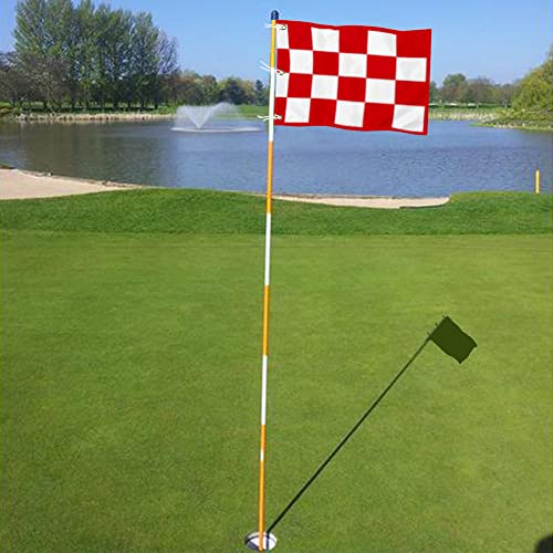 2But Standard Golf Flag Double Side Checkered Golf Pin Flag Practic Putting Green Golf Flag For Backyard Garden Double-Sewn 600D Nylon Miniature Pin Flag With Grommets 20" L X 13" H Red/White #TOP3