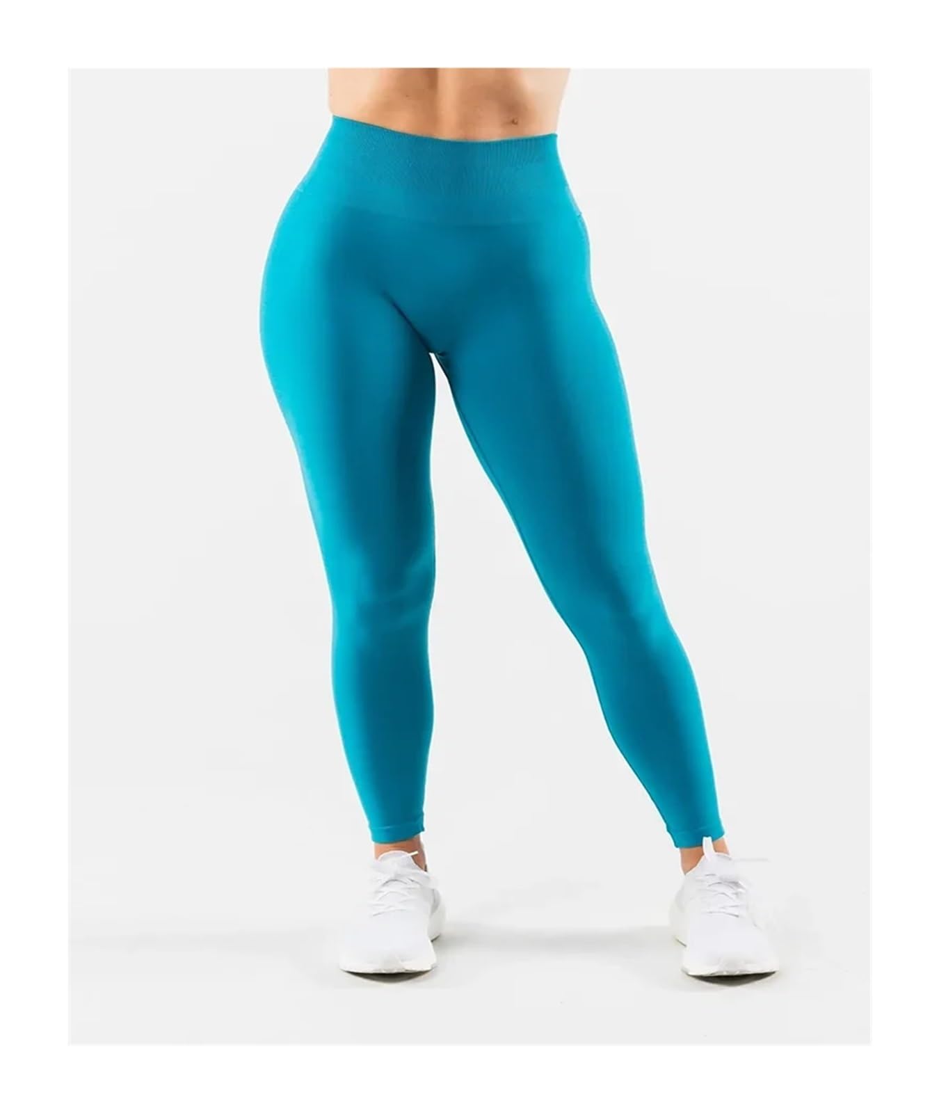 Leggings Fitness da Donna Senza Cuciture Pantaloni Sportivi da Yoga Attillati e Traspiranti(Blue,S)