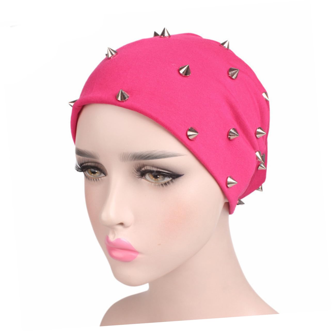 GALPADA 6pezzi Beanie Con Rivetti Punk Cappello Turbante Autunnale Per Chemoterapia Cappello Comodo e Caldo Beige