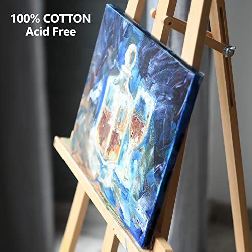 Image of GOTIDEAL 10Pcs Black Stretched Canvases for Painting, Multi Pack 4x4 inch, 5x7 inch, 8x10 inch,9x12 inch, 11x14 inch Set of 10, Primed 100% Cotton Artist Blank Canvas Boards for Painting, Acrylic Pouring, Oil Paint Art