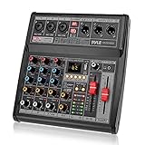 Professional Bluetooth DJ Audio Mixer - 3 - Channel DJ Controller Sound Mixer w/ DSP 16 Preset Effects, USB Interface, 3 Mic/Line Input, Built-in FX Processor MP3 Player, Headphone Jack - Pyle PMX462