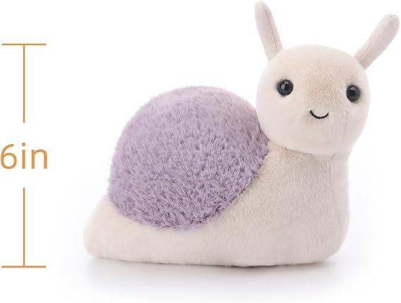 Apricot Lamb Purple Lazy Snail Soft Stuffed Animals Plush Toys 6''