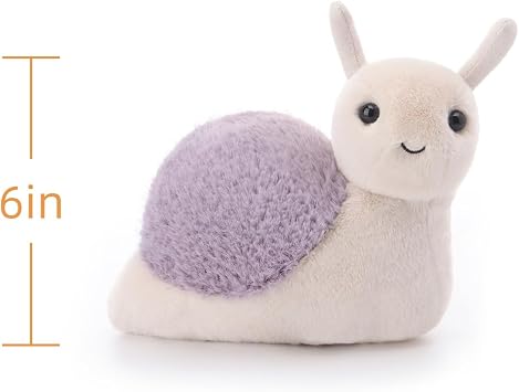 Apricot Lamb Purple Lazy Snail Soft Stuffed Animals Plush Toys 6''