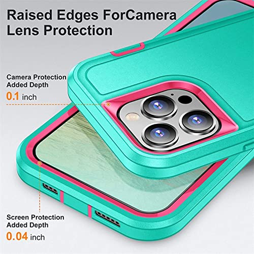 Coque iPhone 14 Pro antichoc cyan KANUZ double couche robuste