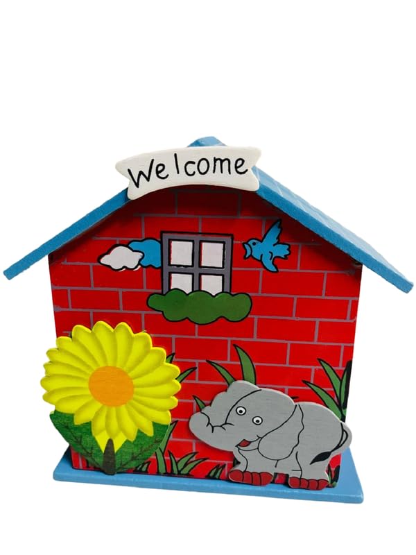 BuildDollHouse Wooden Cute Piggy Bank for Kids - Durable and Safe Material, Easy Coin Access - Teach Children to Save Money in a Fun Way Multi Color (B0D4DVHK45) Amazon Price History, Amazon Price Tracker