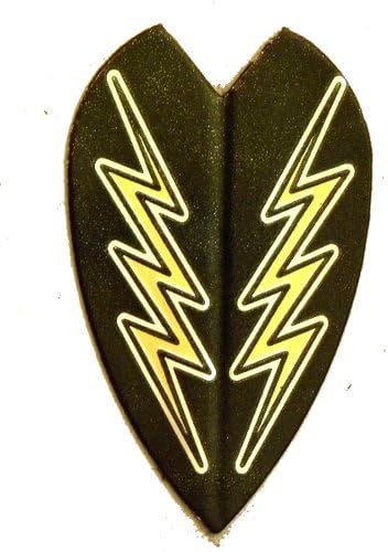 25 Sets #3249 AmeriThon Black/Gold/Silver Lightning Dart Flights