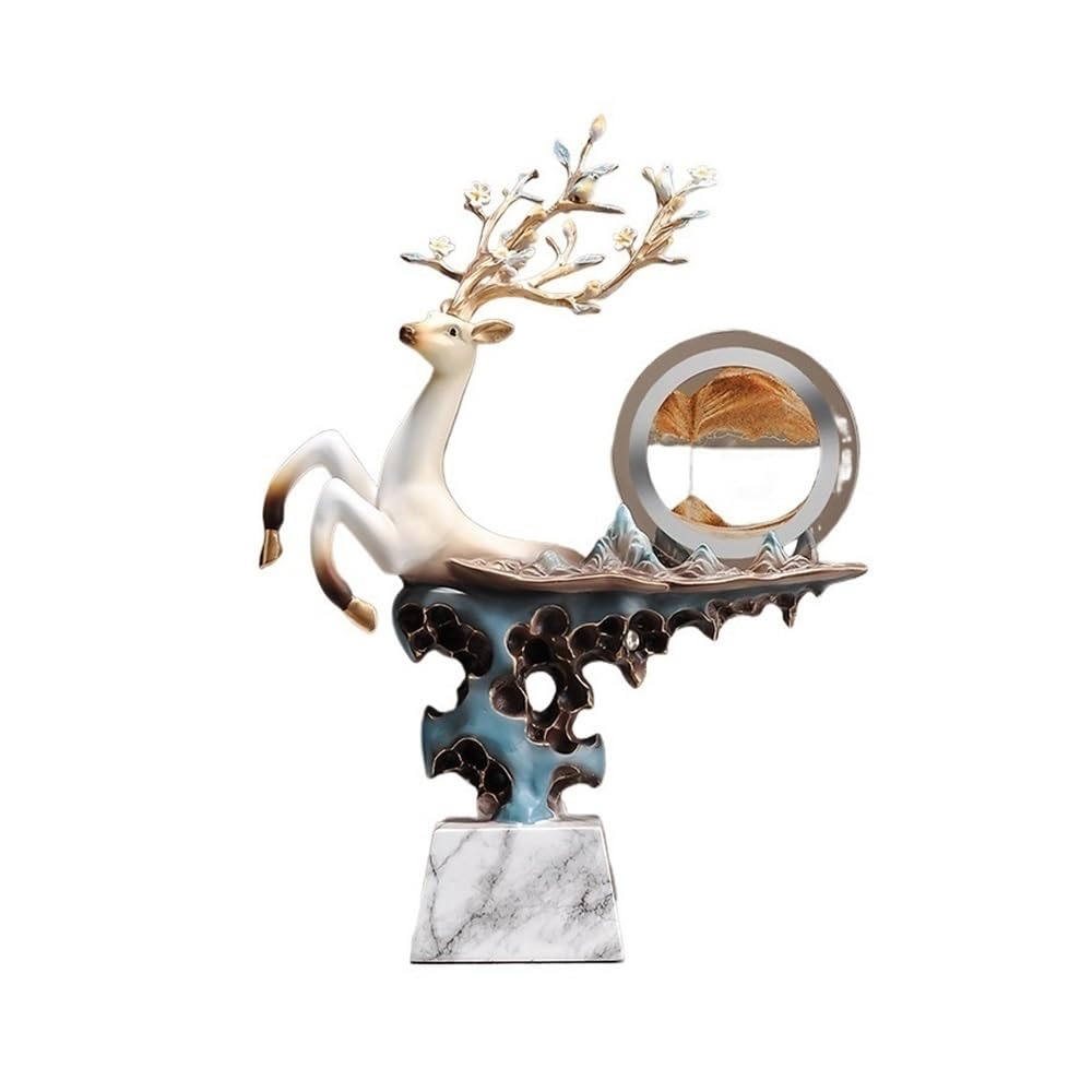WQQYU6HKF Table Decorations Light Luxury Decorative Ornaments Wine Cabinet Living Room Porch Deer Sculpture Housewarming Gift Art Statue(Orange)