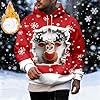 BmDSGC Christmas Sweatshirts for Men Oversized Xmas Top Christmas Tree Gnome Santa Claus Print Jumper Xmas Sweater Top Holiday Crewneck Long Sleeve Shirts Sports Leisure Workwear Sweatshirt (Red,M) #1