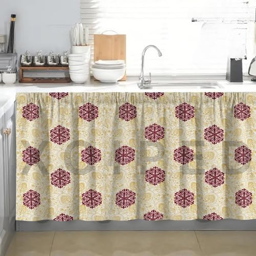 Image of Multipurpose Kitchen Sink Curtain | Under Sink Cabinet Cover Curtain | Waterproof Printed Kitchen Sink Curtain | Home & Kitchen Decor Curtain (SHATKON, Pack of 1)