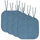 Sweet Home Collection TIES-CHAIR-PAD-ARIA-BLUE-4PK