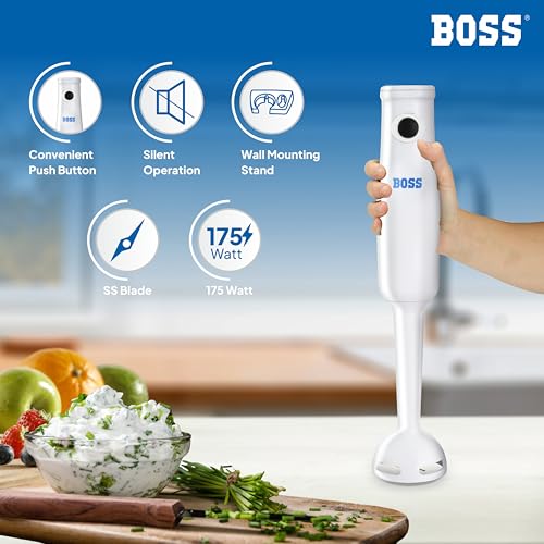 Image of BOSS Classic Hand Blender 175W with Variable Speed & 2 Year Warranty | White