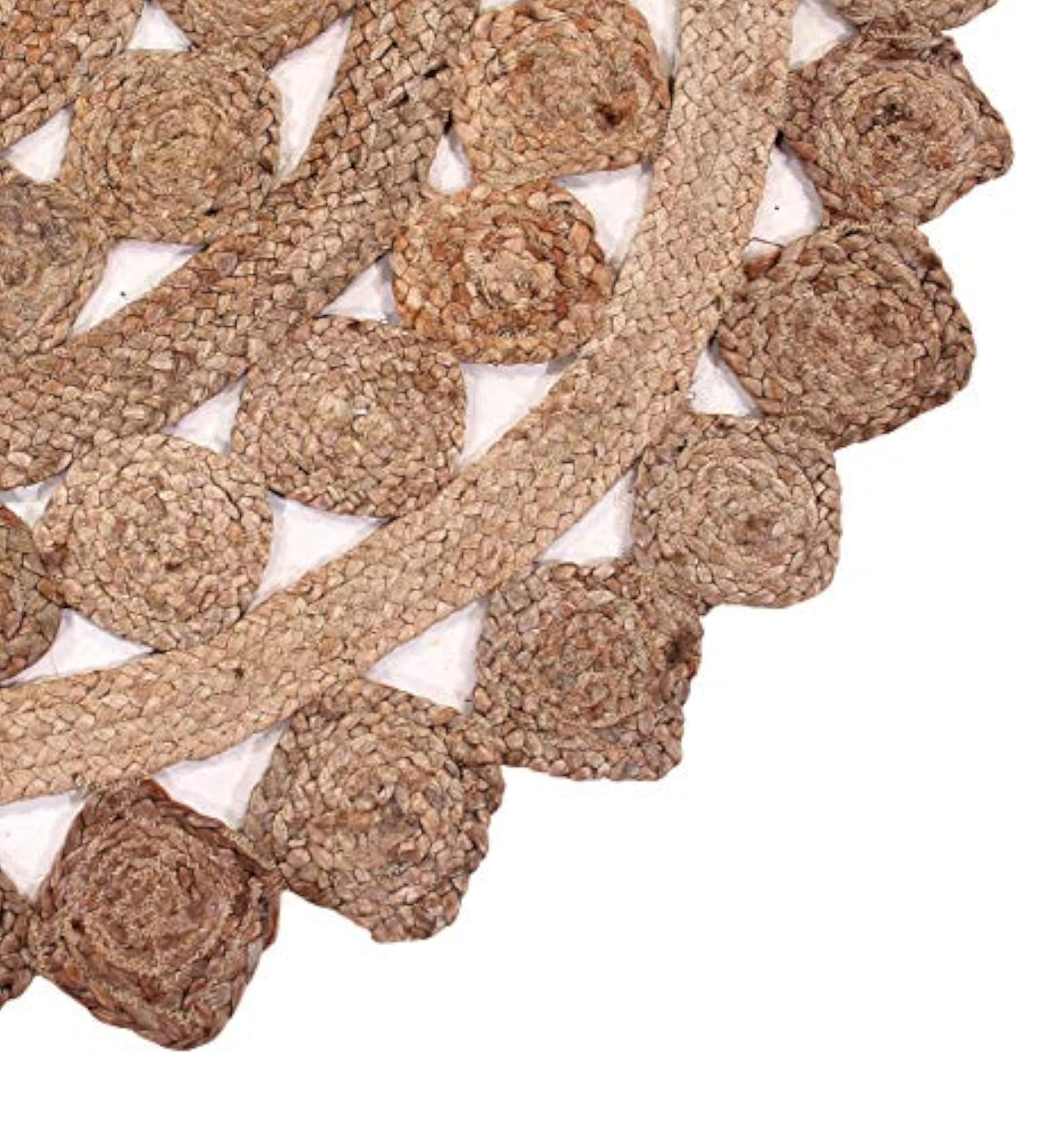 Indoor Round Jute Rug, Handmade Bohemian Decor