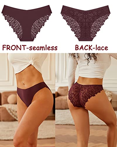 Sth Big Cheeky Underwear For Women Lace No Show Bikini Soft Breathe Seamless Panties Ladies Sexy Hipster Set 6 Pack #TOP1