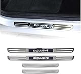 OMAC 15 Inch Car Door Entry Guard, Sport Step Protector Door Sill Cover Scuff Plate, 4 Pcs, Stainless Steel