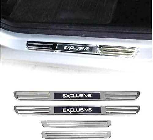 OMAC 15 Inch Car Door Entry Guard, Sport Step Protector Door Sill Cover Scuff Plate, 4 Pcs, Stainless Steel
