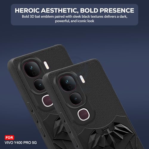 Image of AESTMO Back Cover for Vivo Y400 Pro 5G | Stylish | Soft Silicone | Shockproof | Camera Lens Protection Back Cover for Vivo Y400 Pro 5G (Black)
