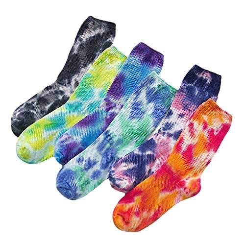 European and American Tie Dye Middle Tube Socks for Men and Women