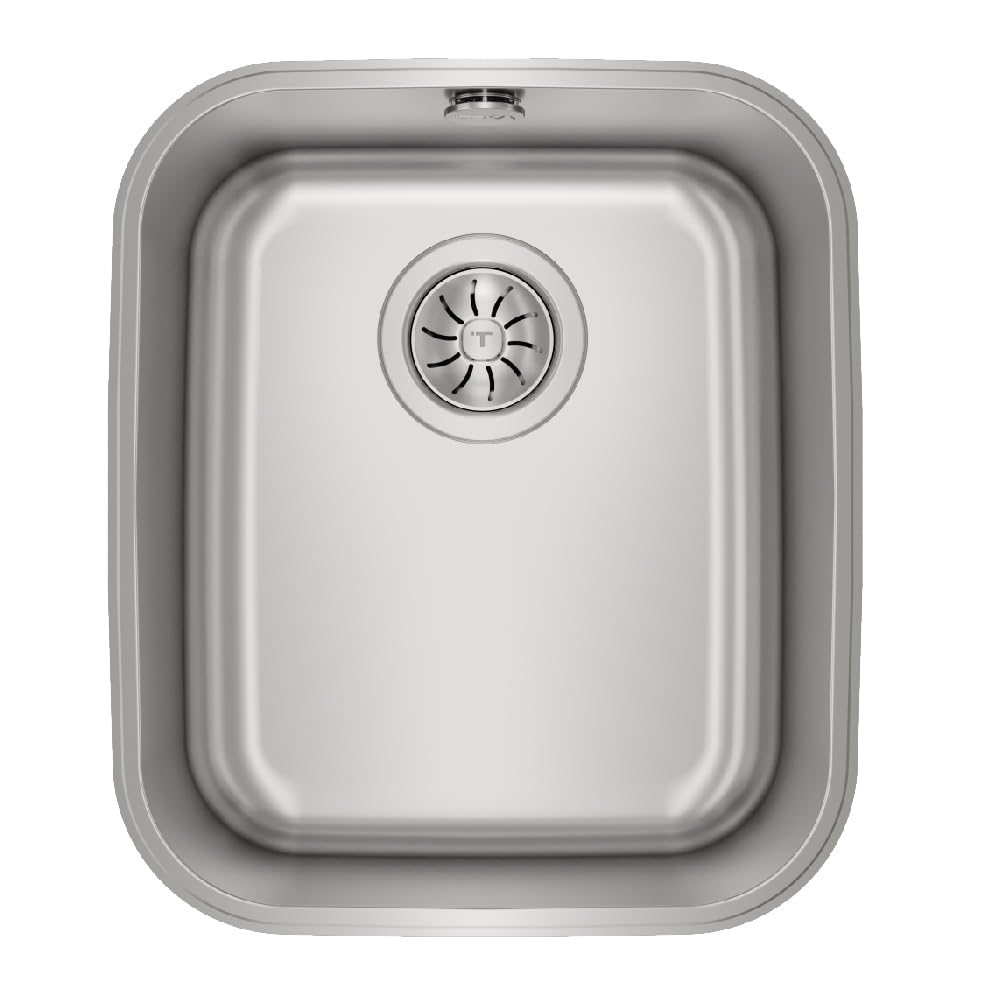 TEKA BE 34.40 - Fregadero Bajo Encimera, 1 Cubeta, para Mueble de 45cm, Cubeta de Acero Inoxidable, Fácil Instalación, Diseño Moderno, Color Acero Inoxidable