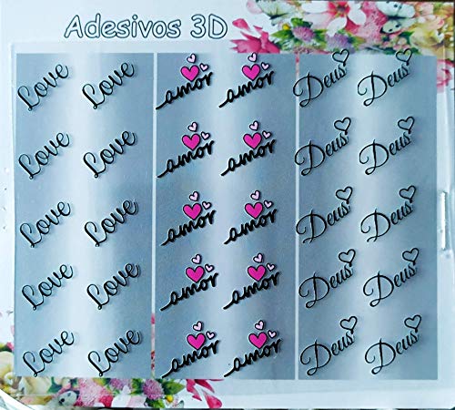 240 Peliculas Para Unhas Adesivos Frases Gratidão Amor M-425
