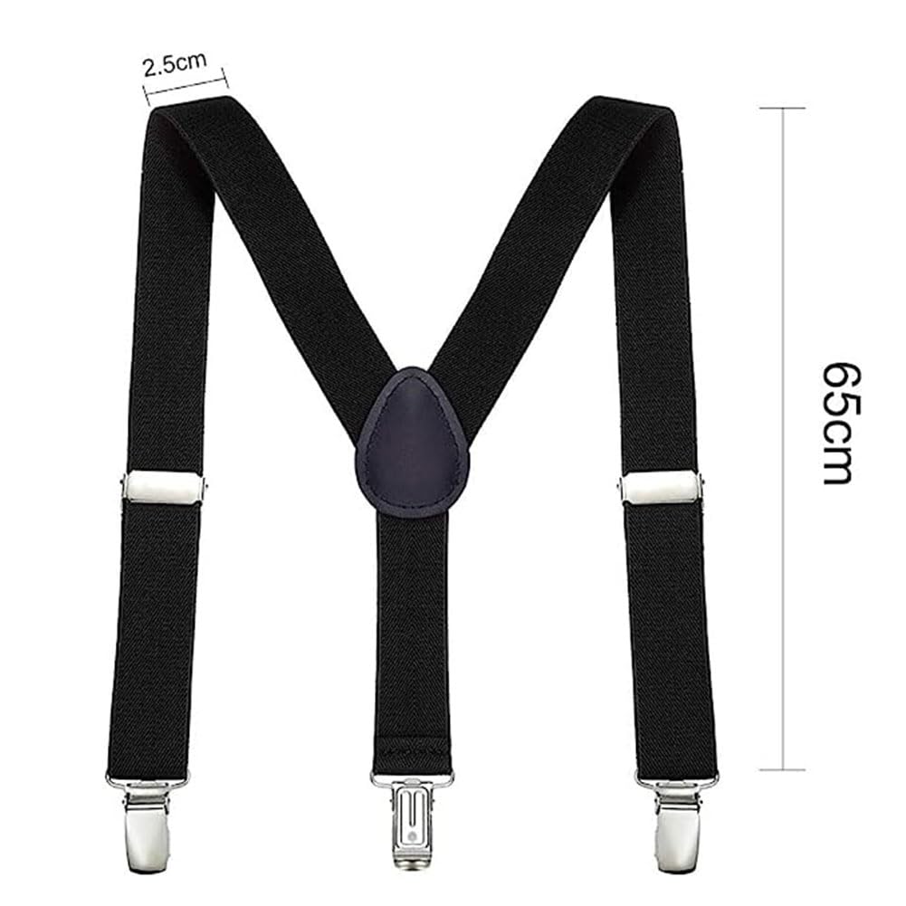 Tirantes Ajustables en Forma de Y con Pajaritas para Niños y Niñas 1-12 Años Negro Clip Talla Única