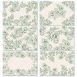 ORIGACH Chinoiserie - Juego de 6 manteles individuales resistentes a las manchas, aislamiento térmico, lavables, duraderos, para fiestas, cocina, comedor, decoración, 11.81 x 16.93 pulgadas