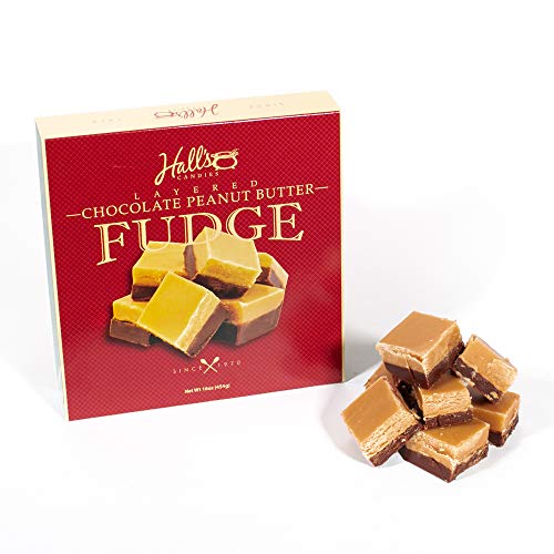 Hall's Chocolate Peanut Butter Layered Fudge, 1 Pound #TOP2
