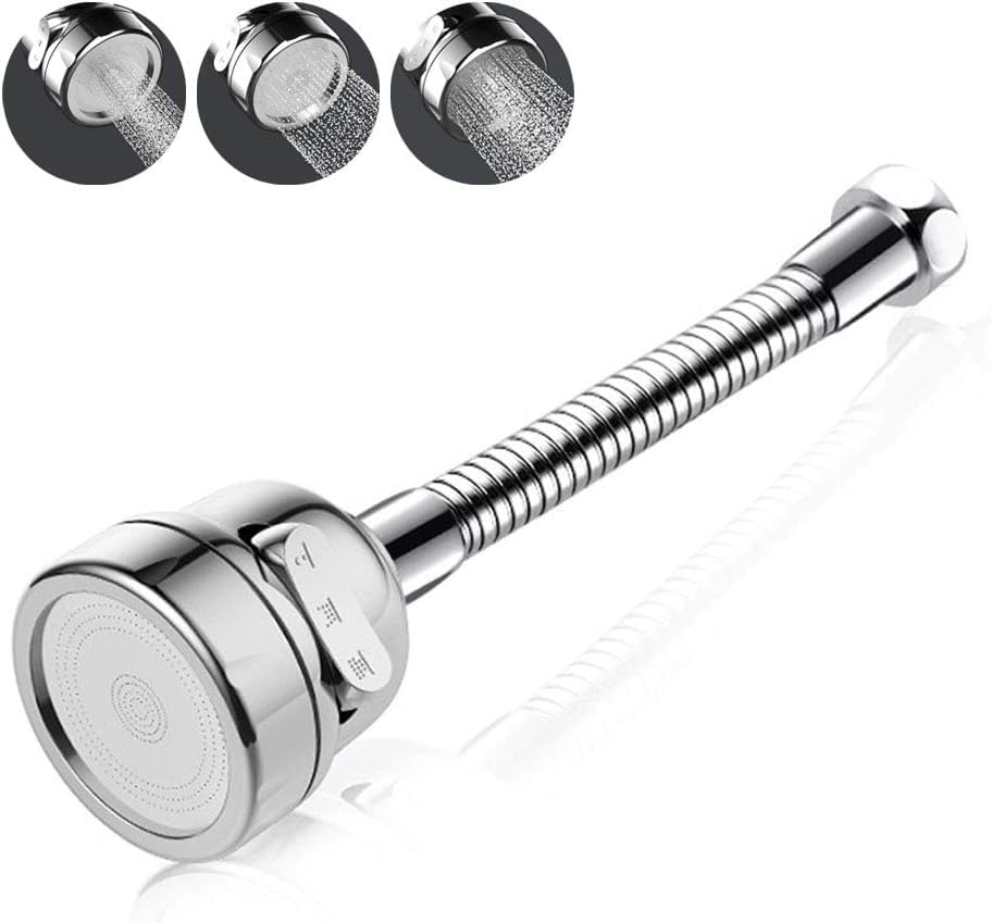 1 Pcs 360°Rotatable Kitchen Faucet Filter Shower Head With Hose Connector Movable Tap Extension Replacement Sprayer Water-saving Sink Fuvaro Booster Nozzle For Kitchen Bathroom Sink-picture-14