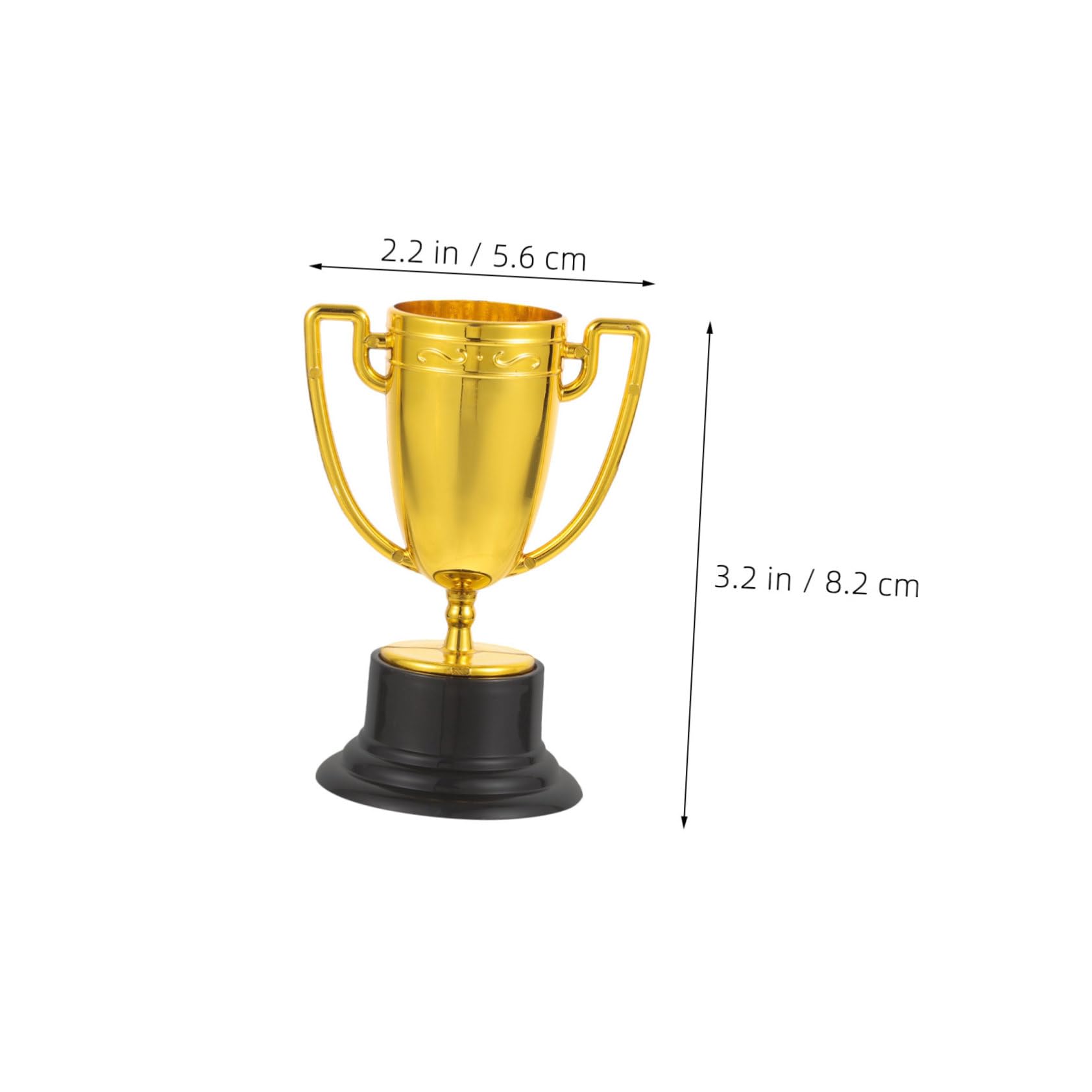 Mini Copas de Dorado de Plástico para Premios Livianos y Portátiles para Fiestas Competencias Deportivas y Recompensas Escolares