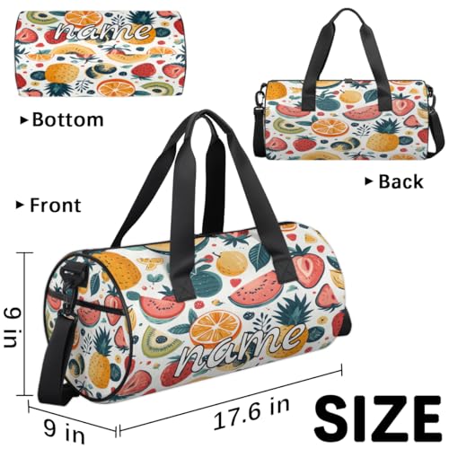 Cartoon Colorful Fruits Custom Duffel Bags Weekender Bags Custom Sport Duffel Bag Carry on Overnight Weekender Bag3