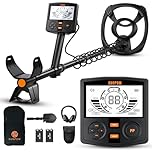 SUNPOW Metal Detector for Adults Professional, High-Tech with DSP Chip and Structure, 3 Pieces Custom, 30cm Waterproof Coil, 2 x LCD Display, 5 Modes, Adjustable Length (50 cm - 150 cm), Stable Spiral