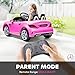 Aosom Mercedes SLC 300 Licensed Kids Electric Car with Remote Control, 12V Battery Powered Kids Ride on Car with Music, Lights, Suspension for 3-6 Years Old, Pink