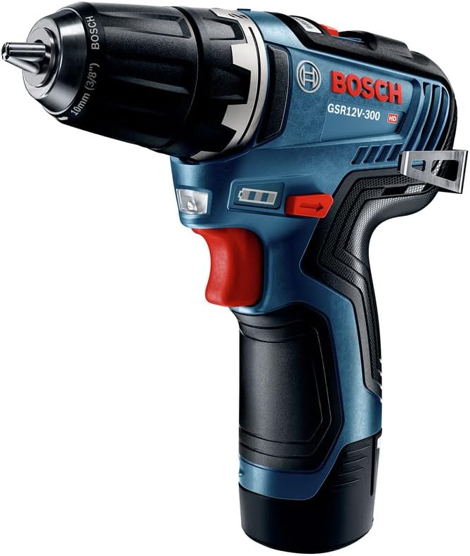 Bosch GSR12V-300B22-RT 12V Max EC Brushless Lithium-Ion 3/8 in. Cordless Drill Driver Kit (2 Ah) (Renewed)