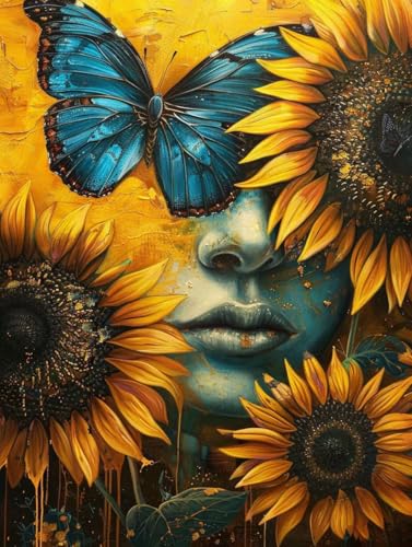 Pintura por numeros adultos mariposa 90x120cm lienzo con acrilicos diy