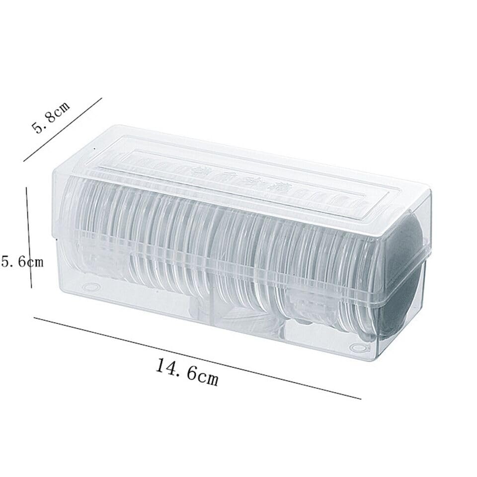 Caja para monedas 20 piezas 46mm plástico miniatura 4