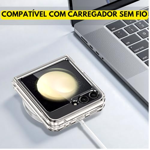 Capa Capinha Magnética Transparente para Samsung Galaxy Z Flip 6 Antichoque Cristal Premium