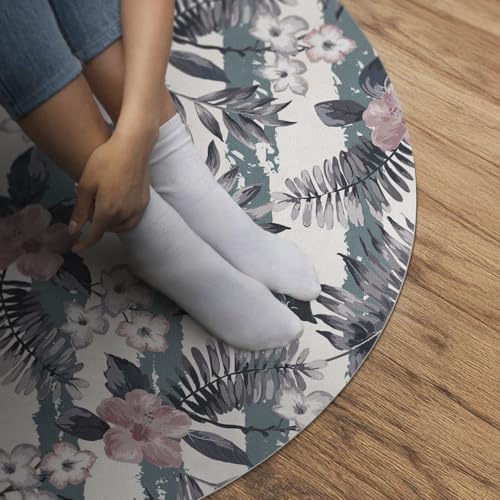 Tapis vinyle rond ø150 cm lavable et résistant pour décoration de maison moderne - 5