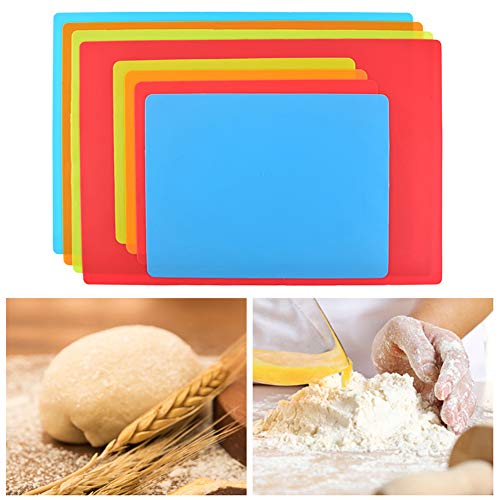 Fridg Square Silicone Flour Mat Dough Cookies Rolling Pad Sheet Kitchen Nonstick Baking Mat Orange L #TOP3