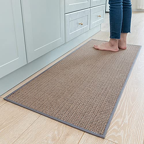 Kitchen Rugs and Mats Non Skid Washable, Absorbent Runner Rugs for Kitchen, Front of Sink, Kitchen Mats for Floor (Grey, 20"x70") 20"x70" Grey