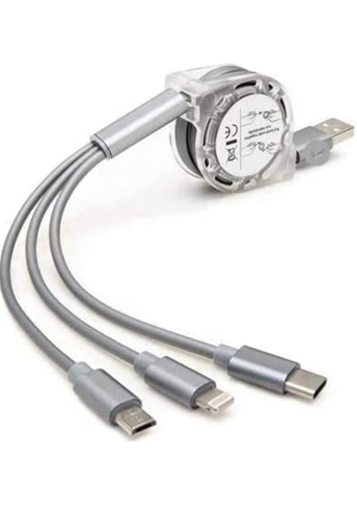 TOX Multi Retractable 3.0A Fast Charger Cord, Multiple Charging Cable 4Ft/1.2m 3-in-1 USB Charge Cord Compatible with Phone/Type C/Micro USB for All Android and iOS Smartphones (Random Colour) (B0DD29RDVB) Amazon Price History, Amazon Price Tracker
