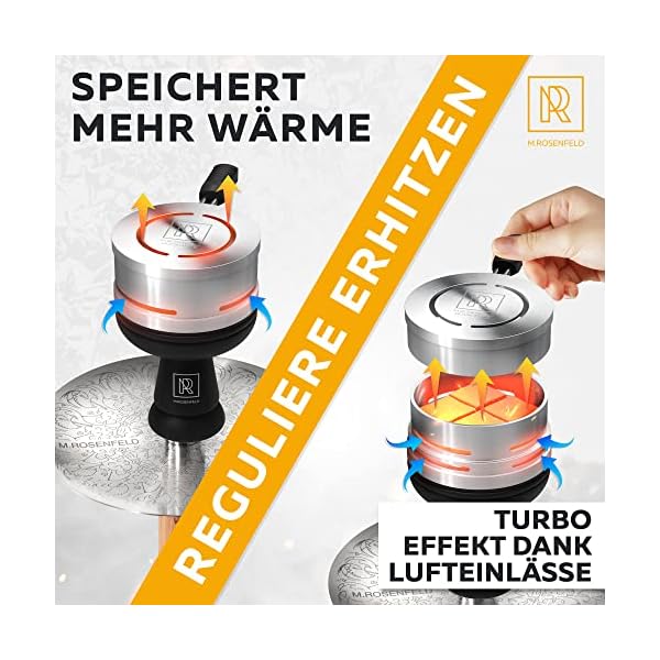 M. ROSENFELD Smokebox Shisha – HOOKARTIS 3.0 – Heat Management Shisha Kopf Aufsatz mit DoppelringBoden passt für alle… – Bild 3