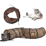 Tunnel spacieux pour chat en forme de S : le tunnel de jeu pour chat est assez durable pour résister à certaines griffes et aux morsures, et assez large pour accueillir des chats adultes