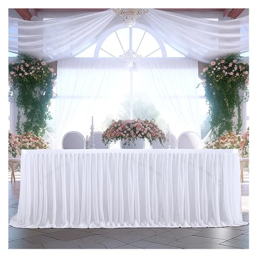 Dekoracja spódnicy stołu, Spódnice z tiulu Tutu na stół imprezy i do dekoracji domu w wielu kolorach, różnych rozmiarach(Dark Champagne,4FT (122x77cm))