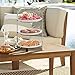 SparkWorks 3 Tiered Cake Stand, Tea Party Serving Platter, Dessert and Cupcake Stand, Metal Tiered Serving Stand Includes Three Premium White Stoneware Plates